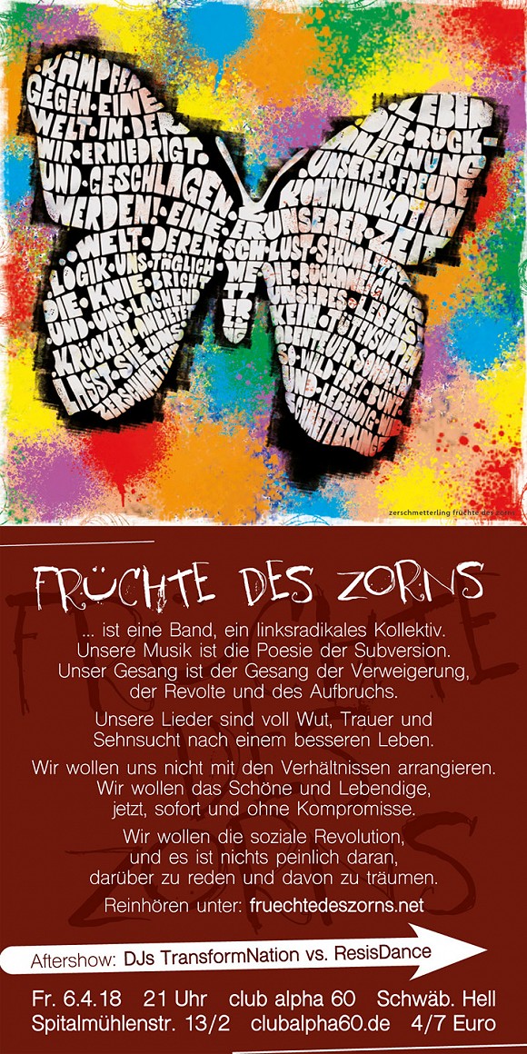 FRÜCHTE DES ZORNS + AFTERSHOW