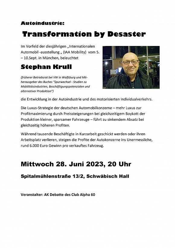 Autoindustrie: Transformation by Desaster // Stephan Krull